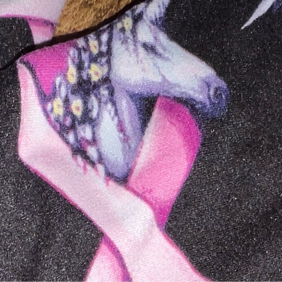 Lularoe Leggings White Unicorns Breast Cancer Awareness Pink Ribbon - Picture 4 of 4